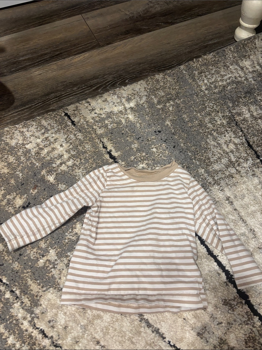 Carter's Beige & White Striped Long-Sleeve Tee